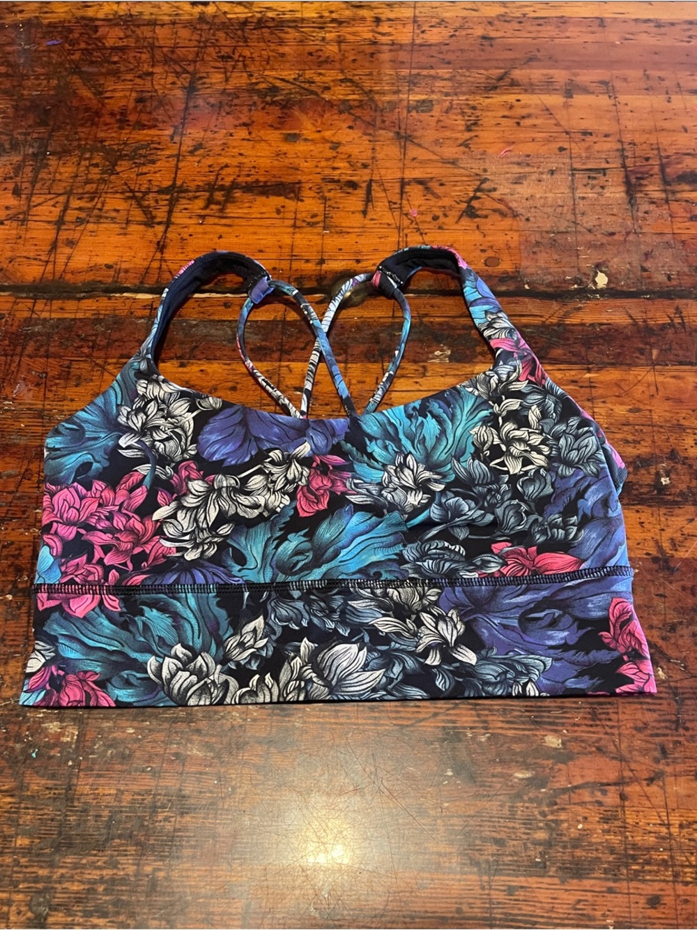 Lululemon Floral Strappy cross back Sports Bra - Multicolor